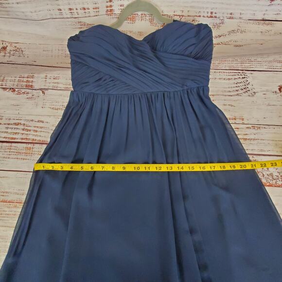 Jenny Yoo Collection Dress Chiffon Blue Knee Length Sz 12 Fairy Bridesmaid Prom - Picture 15 of 16